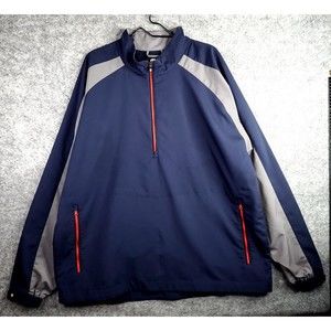Footjoy Jacket Mens 2XL 1/4 Quarter Zip Golf Pullover Gray Blue